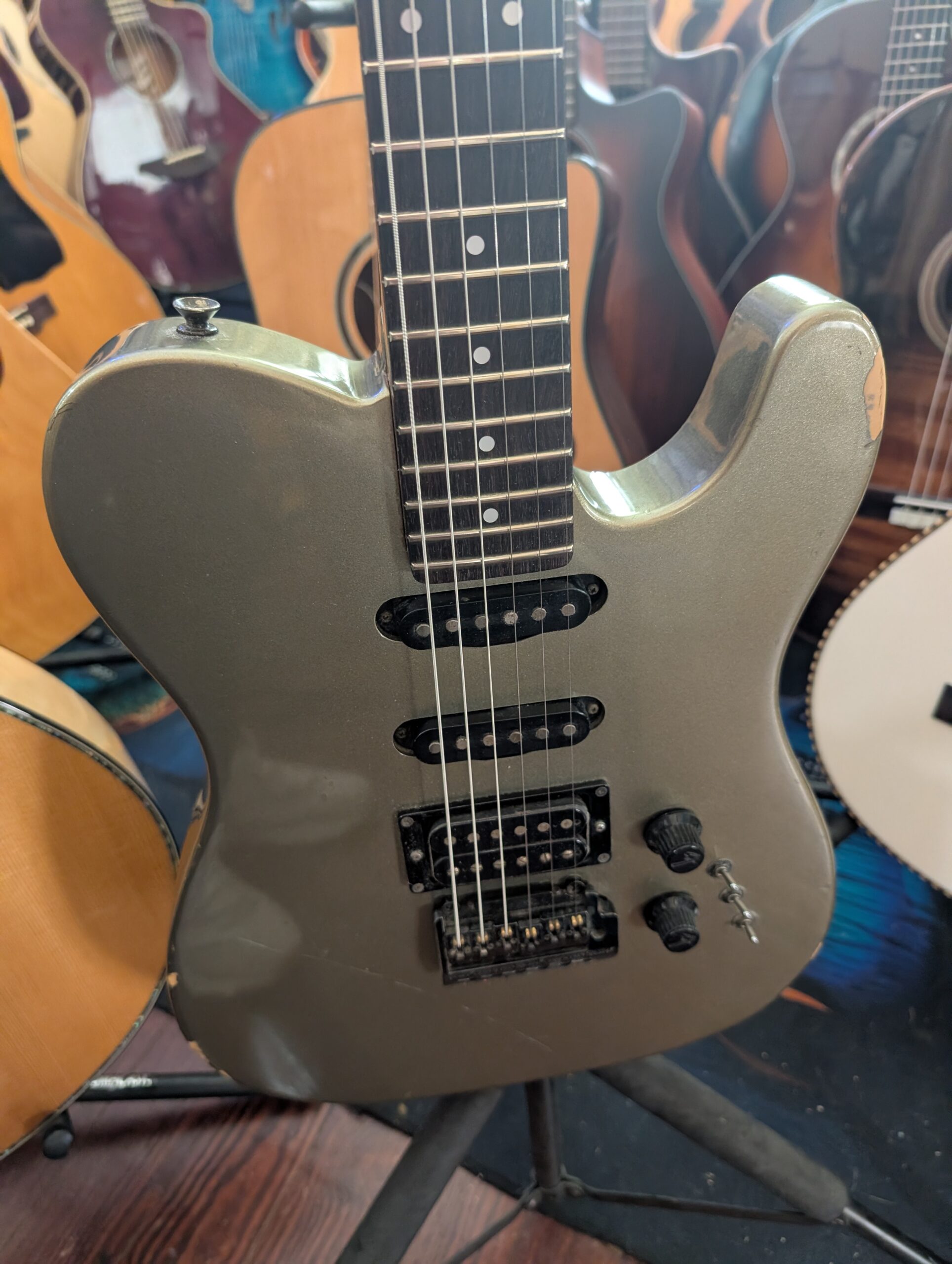 Fender MIJ Contemporary Telecaster Silver Solid Body Electric Guitar Silver 1980s - Image 7