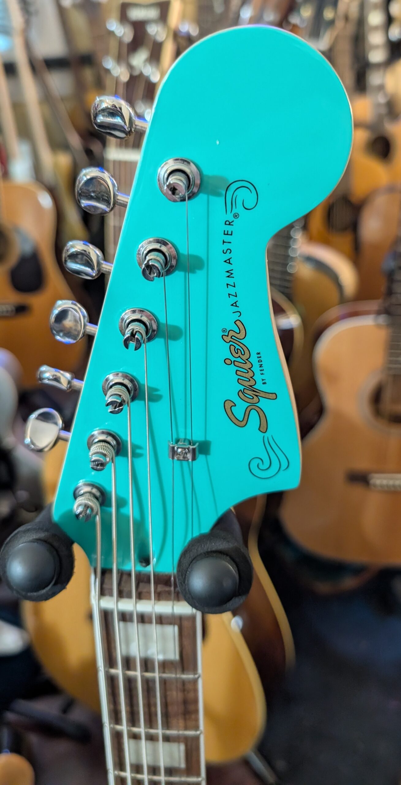 Squier Paranormal Baritone Jazzmaster HH Electric Guitar - Sea Foam Green - Image 2