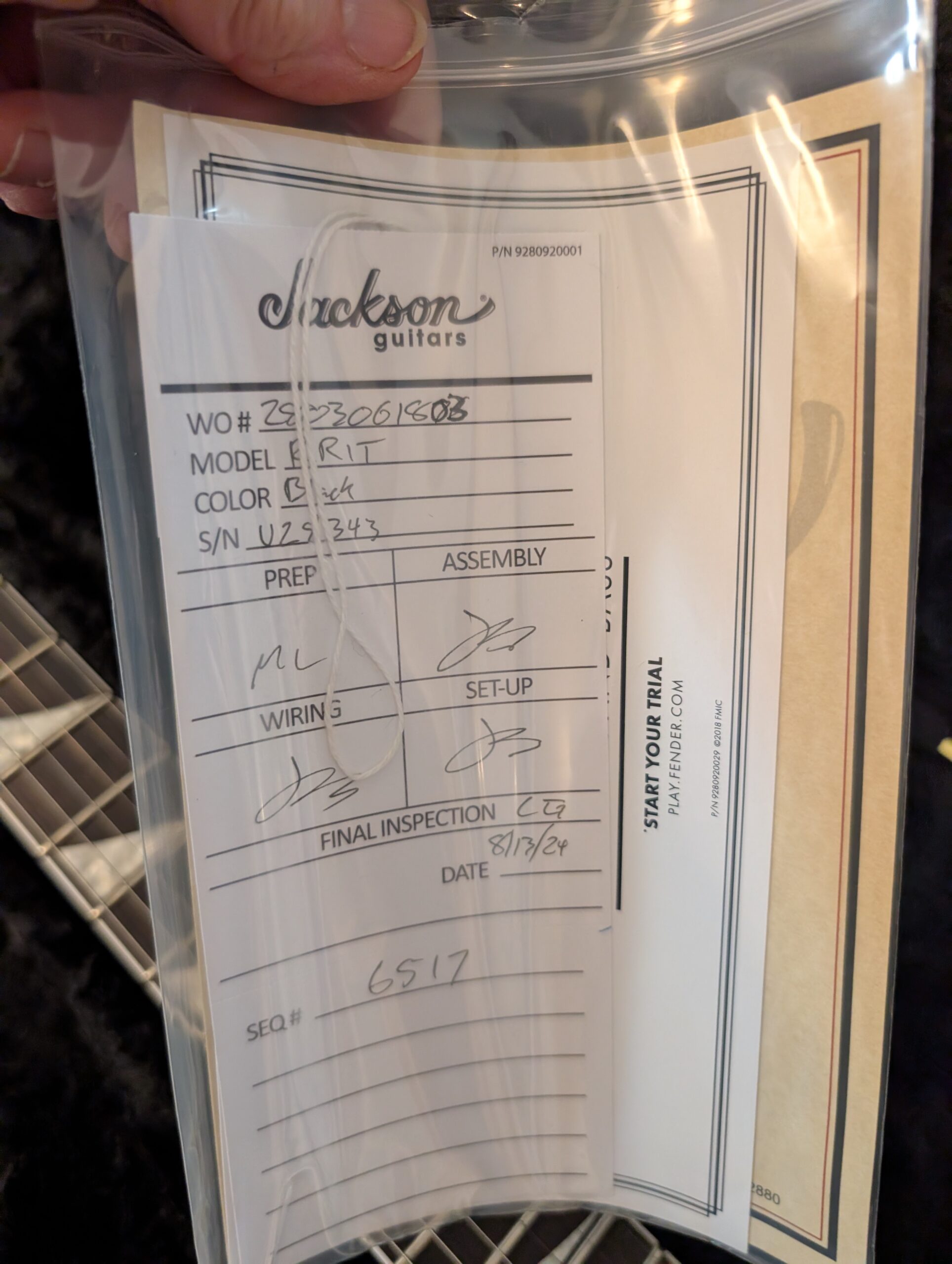 Jackson Pro Rhoads RRT-3 Ivory With Black Pin Stripes - Image 9