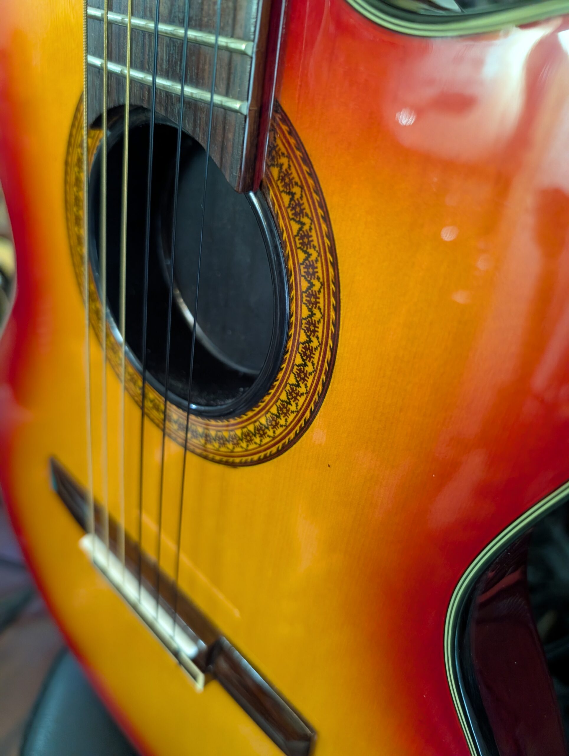 JR Beck Electric Nylon String Acoustic Electric Guitar - Image 8