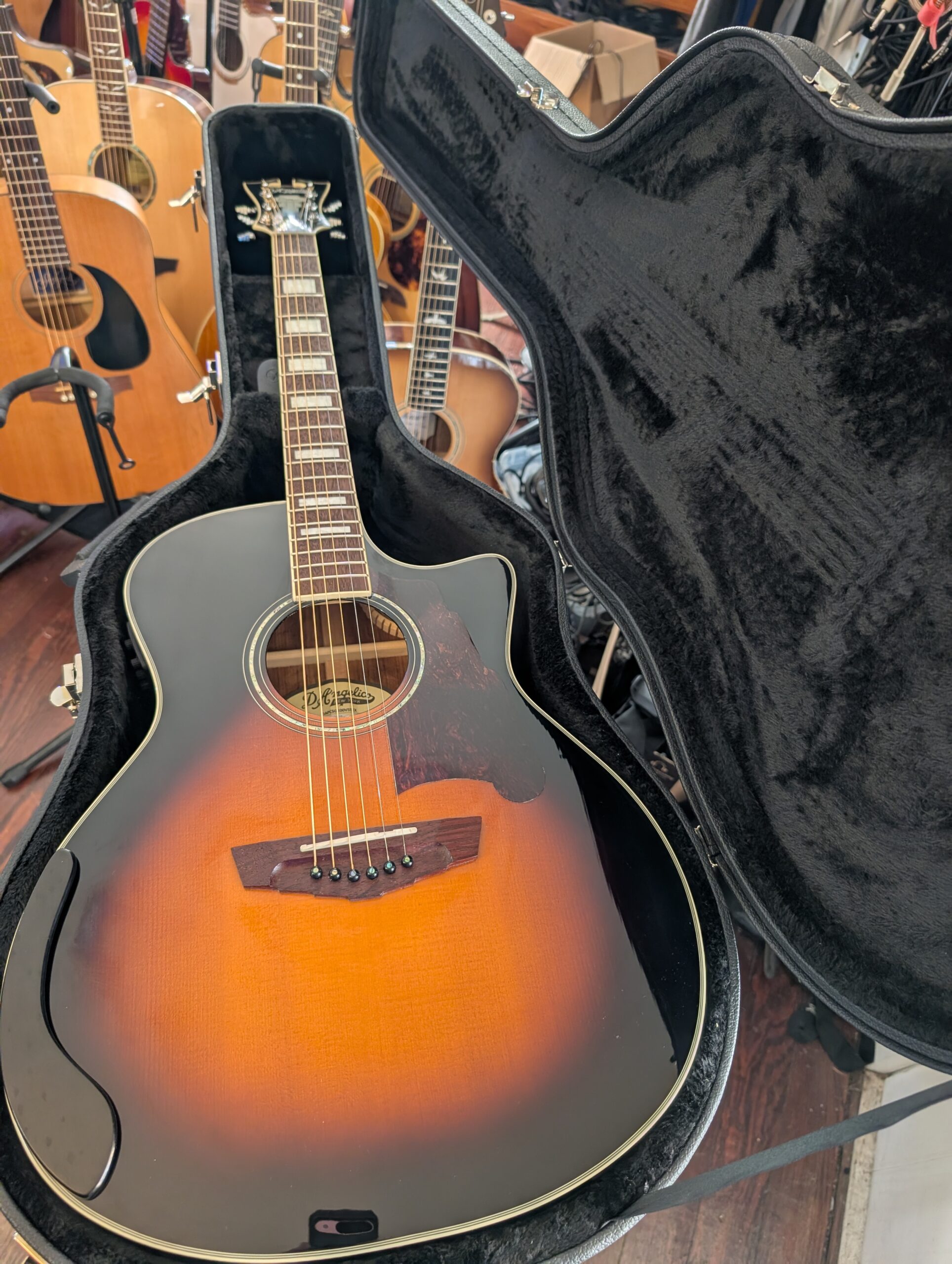 D'Angelico Premier Gramercy CS Acoustic-Electric Guitar-Vintage Sunburst