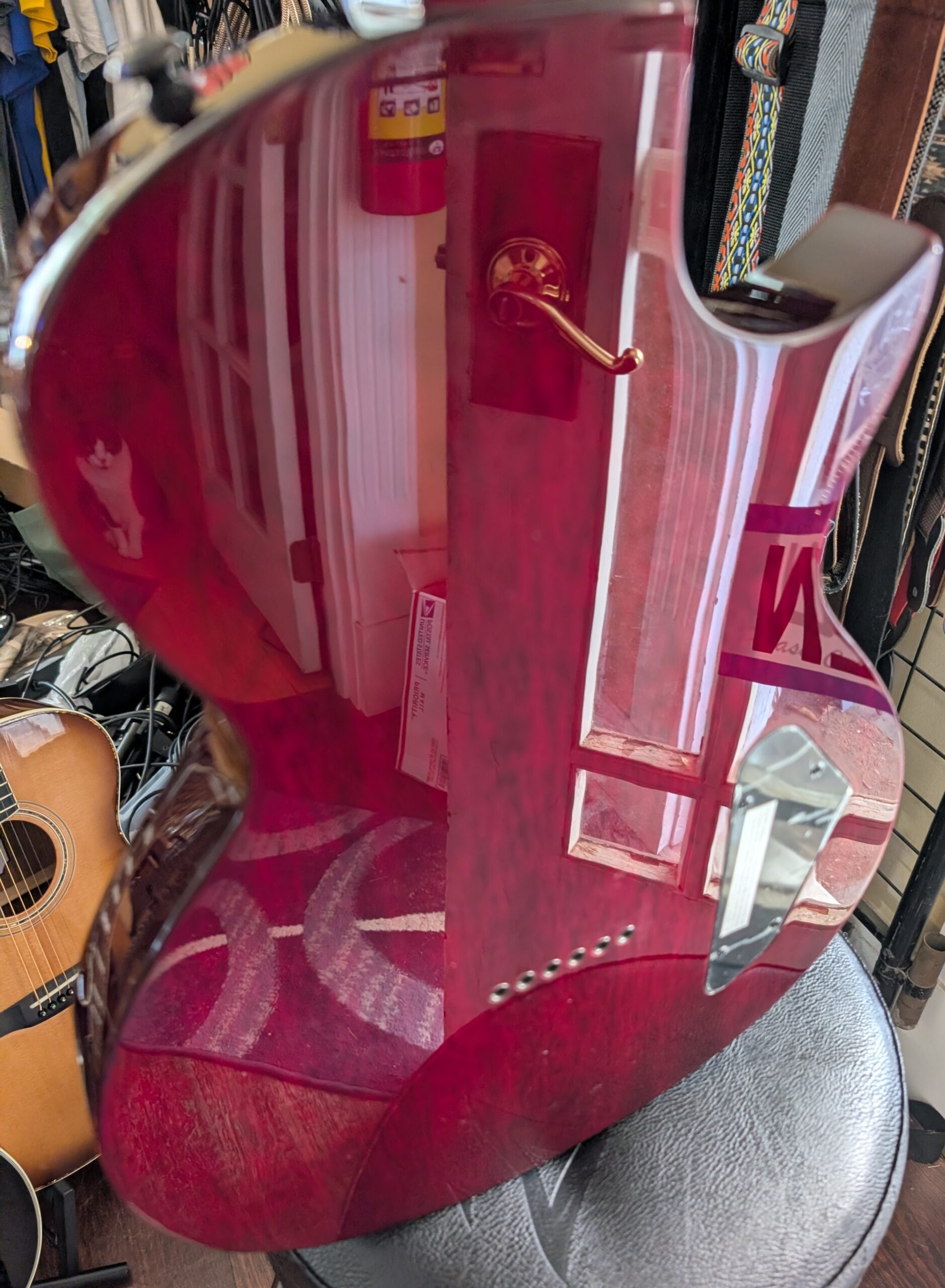LTD LEC201FTSTBCLH Left-Handed Cherry Electric Guitar - Image 4