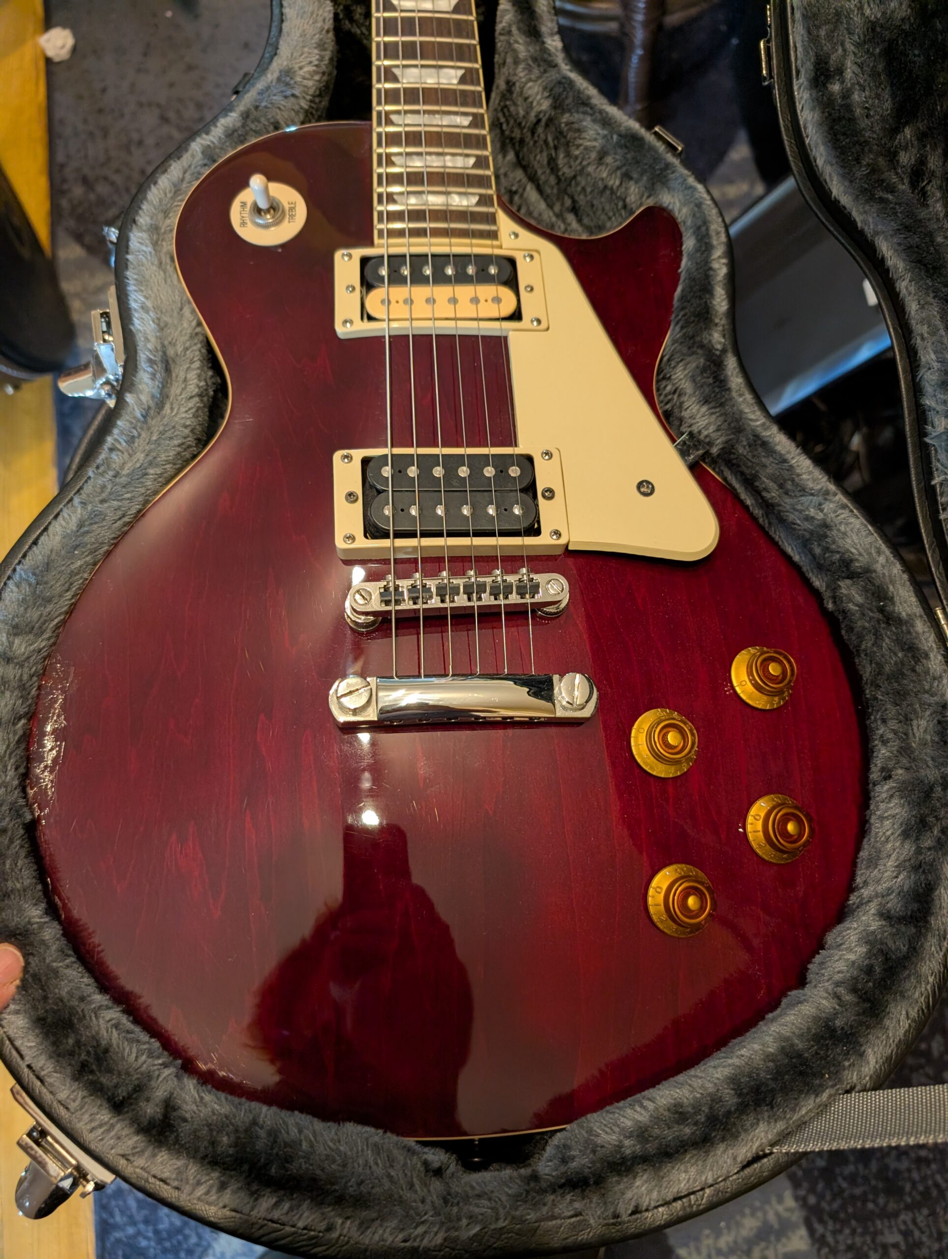 Epiphone Traditional Pro Les Paul Wine Red Color Electric Guitar 2017 - Image 4