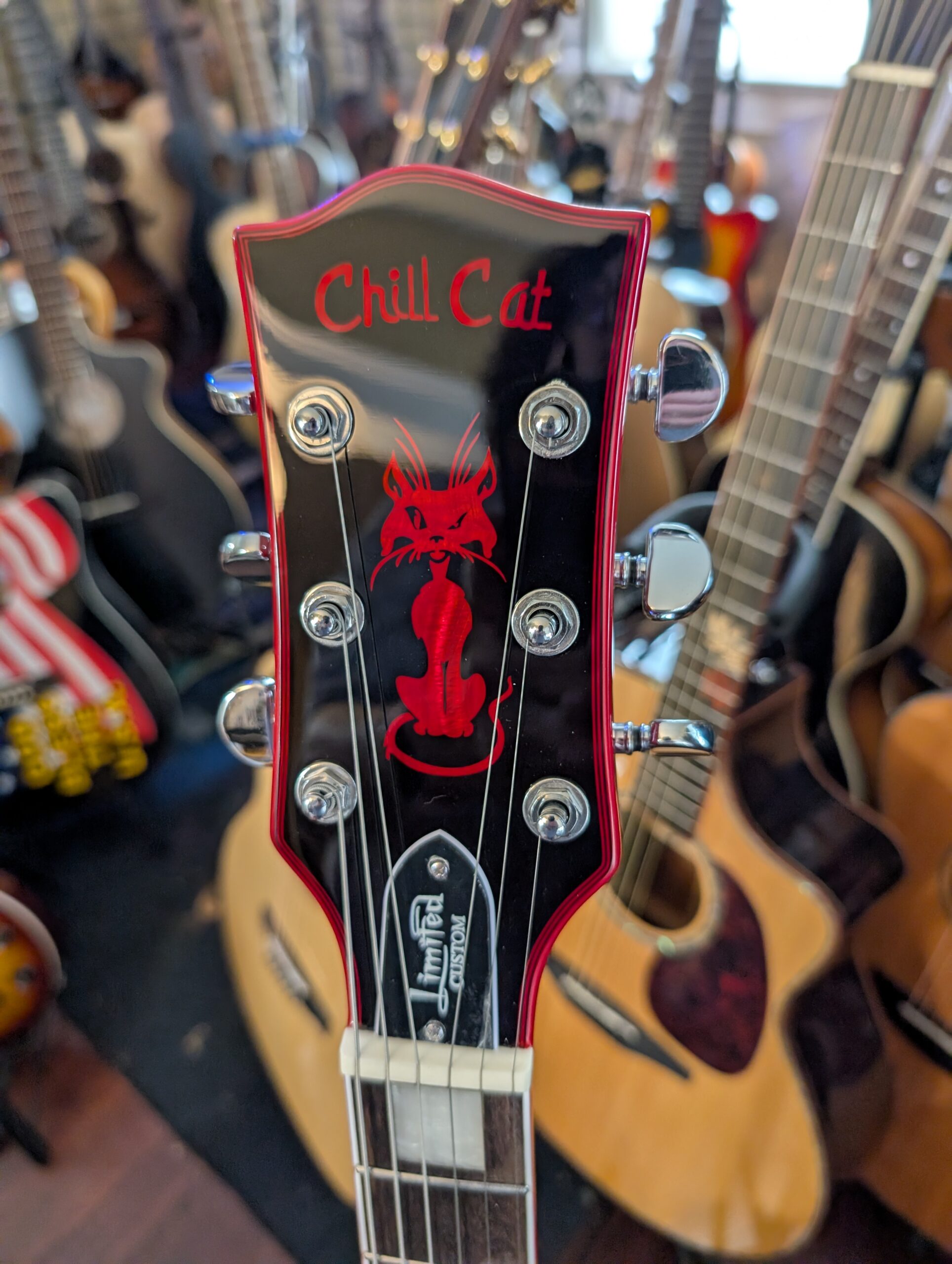 Chill Cat Mod Shop Bat Edition Red Widow Electric Guitar - Image 2