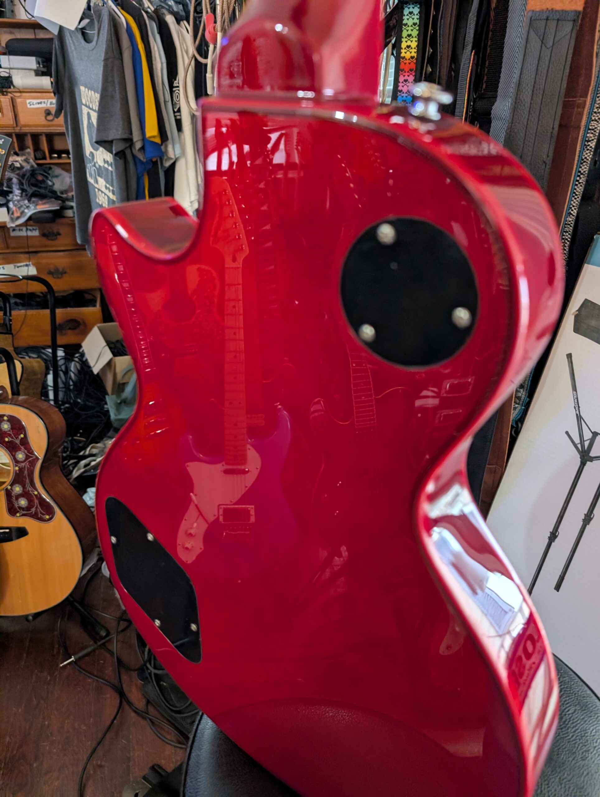 Chill Cat Mod Shop Bat Edition Red Widow Electric Guitar - Image 5