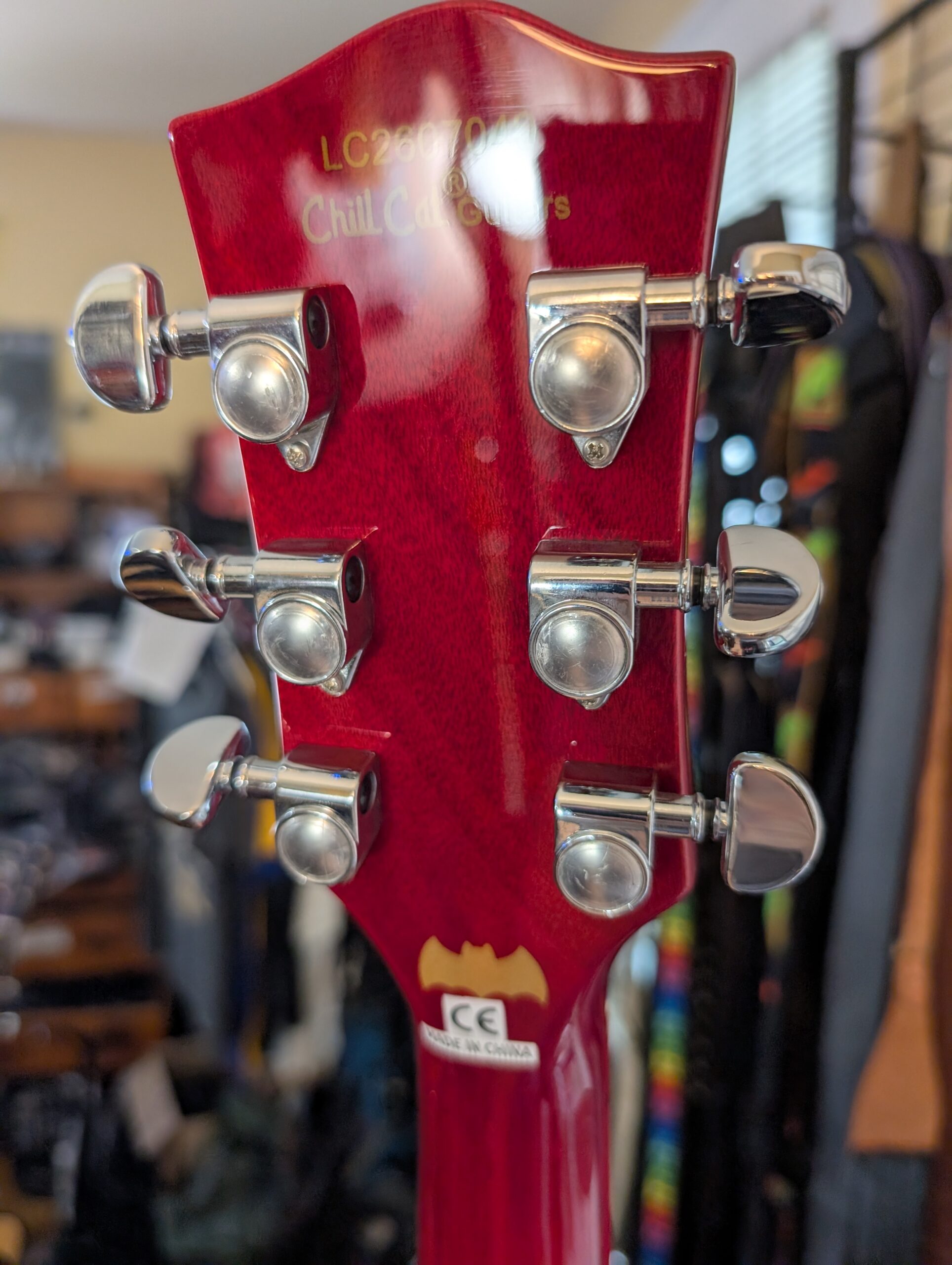 Chill Cat Mod Shop Bat Edition Red Widow Electric Guitar - Image 6