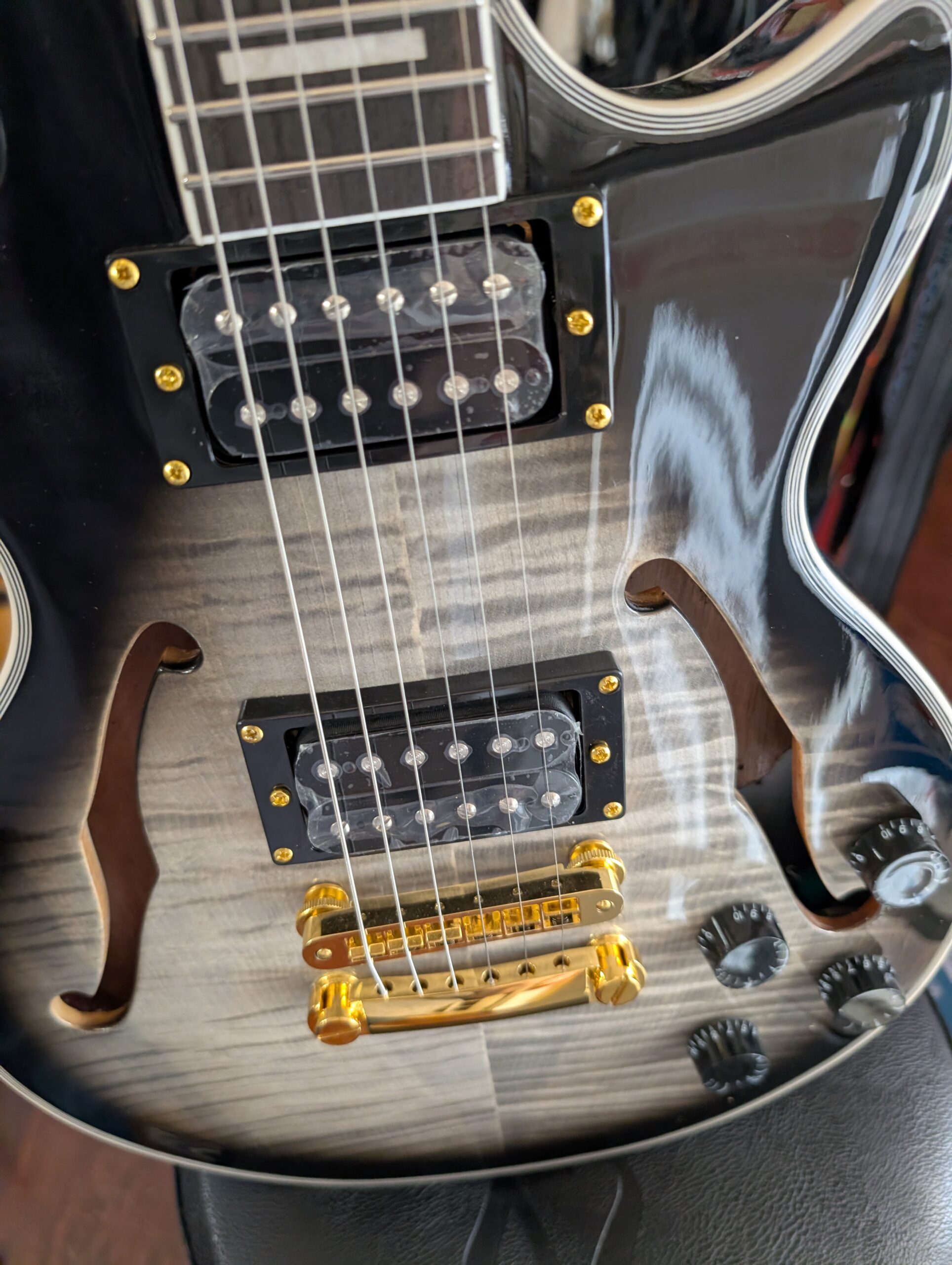 Chill Cat Limited Custom F-Holes Cobra Burst Electric Guitar - Image 4