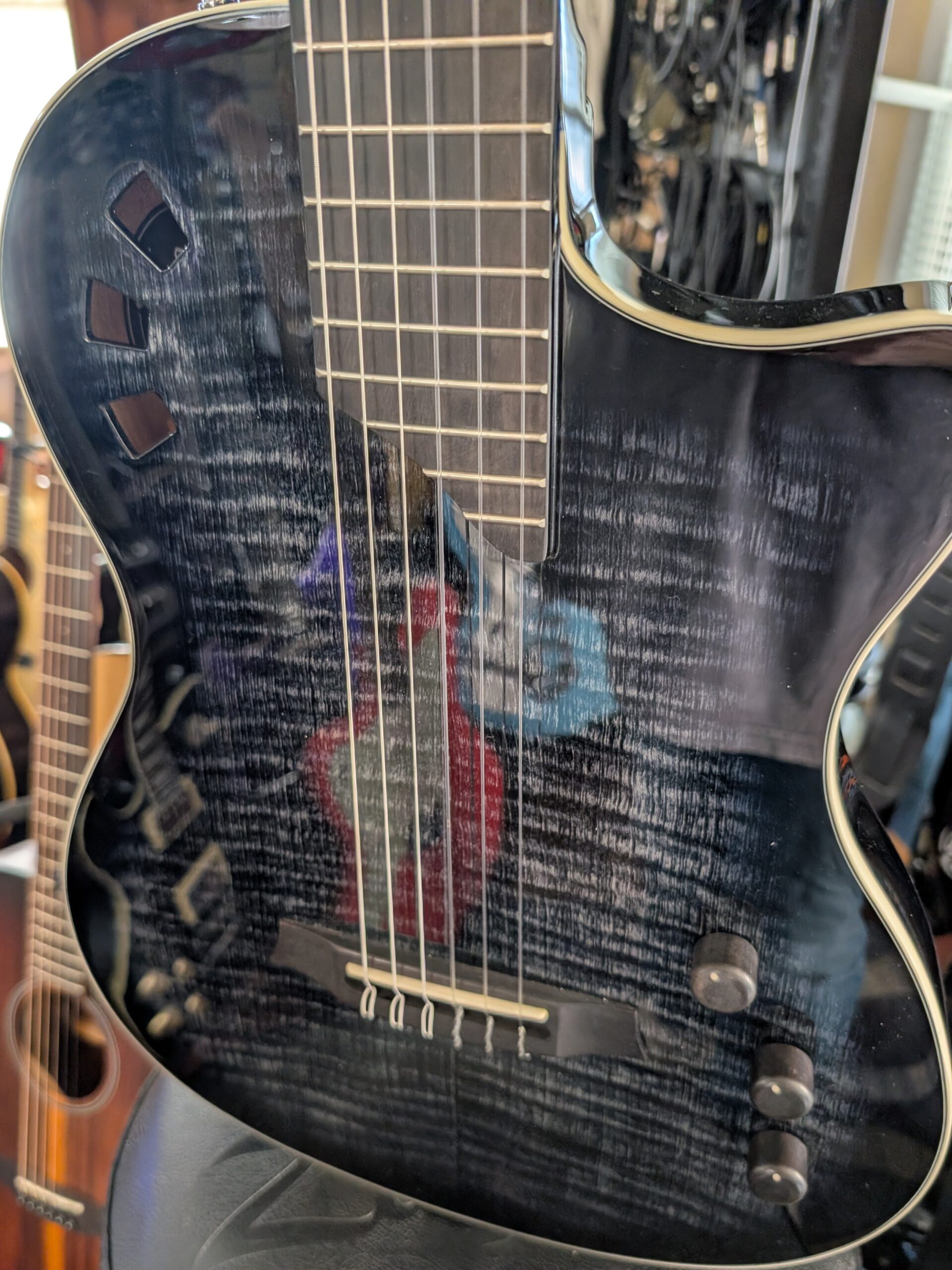 Cordoba Stage Nylon-String Electric Guitar Black Burst - Image 6